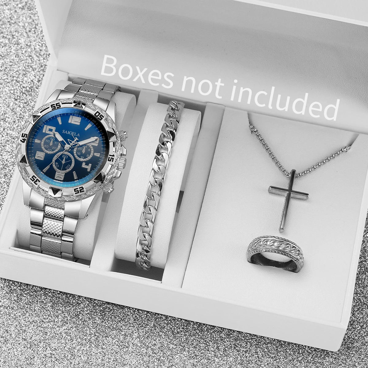Solura Signature – 4 Quartz Watches for Him | Silver Bands, Arabic Dials