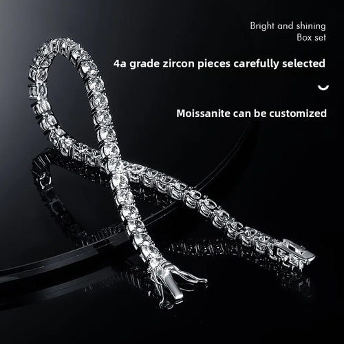 925 Silver 18K Gold Plated Zircon Tennis Bracelet